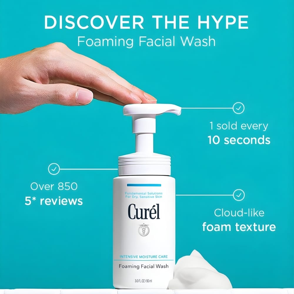 Curél Foaming Facial Wash veido prausiklis sausai ir jautriai odai