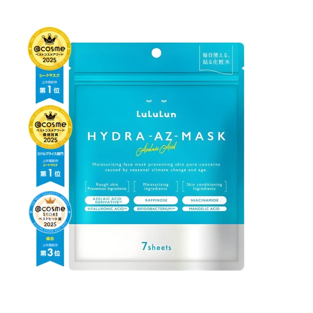 Lululun Hydra AZ-Mask japoniškos veido kaukės su azelaino rūgštimi