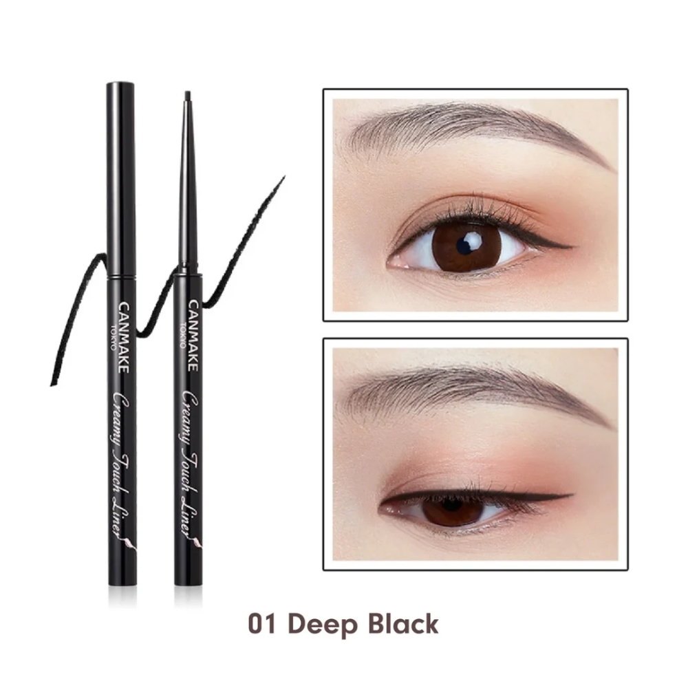 CANMAKE Creamy Touch Liner japoniškas akių pravedimas eyeliner deep black juodas